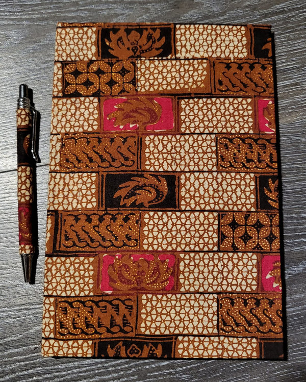 Batik Notitieboek/pen set D
