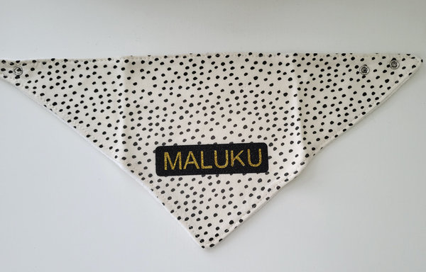 Slabbetje Maluku zwart/goud glitter