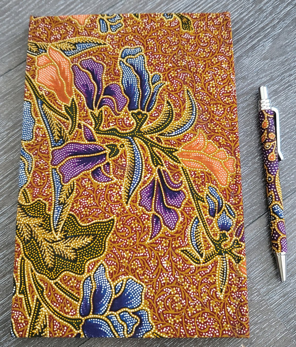 Batik Notitieboek/pen set I