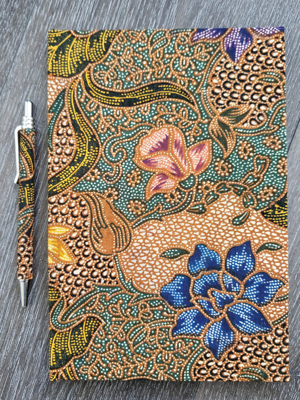 Batik Notitieboek/pen set J